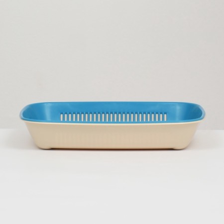 Rounded toilet with a mesh of 33.5 x 25 x 6 cm, blue/beige-1