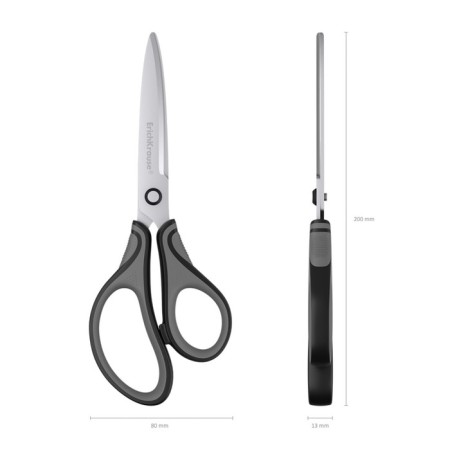 Scissors Erichkrause Megapolis Ergo, 20 cm, in blister, gray-black-4