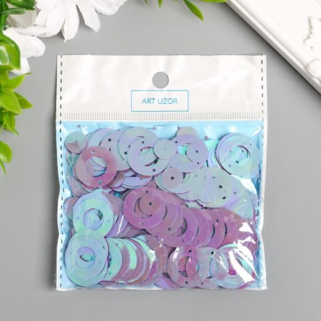 Sequins "circle in the ring" Lilac set 30 g d = 2 cm-3