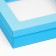 The box is folding, cover is, turquoise, with a window 30 x 30 x 8 cm