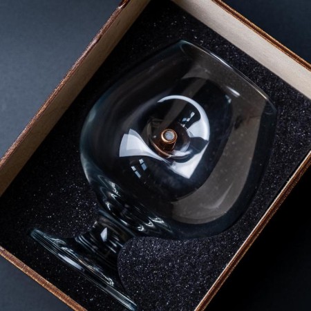 The glass "impenetrable", a bullet, for cognac, a lacquered tree, 390 ml-3