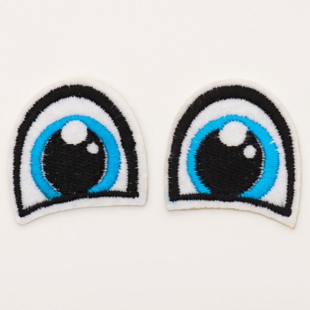 A set of Thermonacles "Eyes": Right and Left, 3 × 3 cm, oval, blue color, 100 pcs.