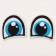 A set of Thermonacles "Eyes": Right and Left, 3 × 3 cm, oval, blue color, 100 pcs.
