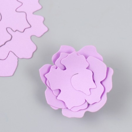 The workpiece of Foamiran "Flower Curly" 10x9.5 cm set 5 pcs. Ribbed lilac mix