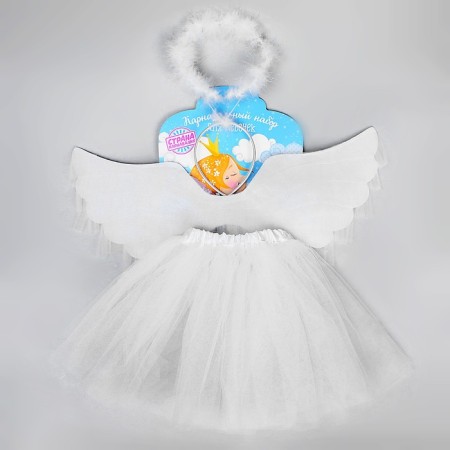 Carnival set "Angel", 3 objects: skirt, rim, wings-4