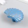 Hand -handed handle "Sea shell" Blue with a patina 5.4x6.4 cm