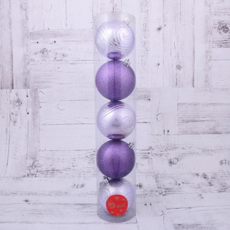 Set of balls plastic D-8 cm, 5 pcs "Magenta" purple-1