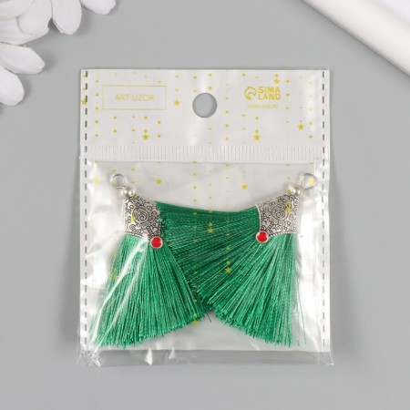 Decor for creativity Textile "Brush East" Green set 2 pcs 1.6x4.5 cm-3