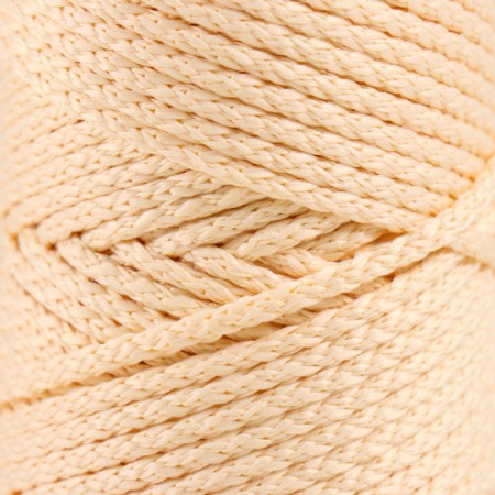 Knitting cord "Classic" without a core 100% polyester width 4mm 100m (cream)-2