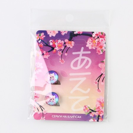 Earrings Clips "Anime", 1 x 1.4 x 1.8 cm-7