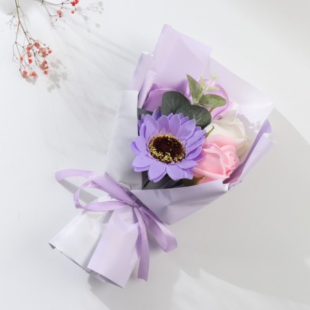 Bouquet of soap petals "Lilac fog" 11x8x25 cm-2