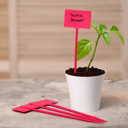 Garden signs for marking, 34 cm, set 10 pcs., Plastic, color mix, Greengo-7