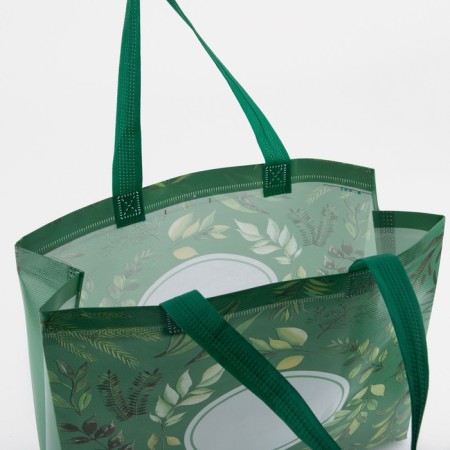 Household bag without fastening, green color-2