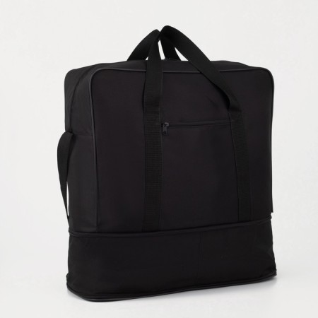 Road bag with lightning, with an increase, external pocket, long belt, black color-2