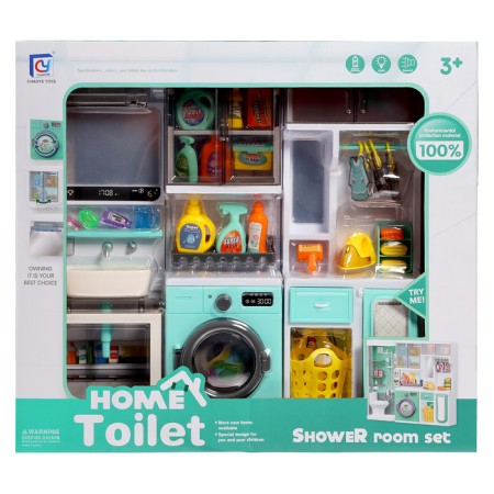 A set of furniture for dolls "Bathroom": a bathroom, decent, dressing room-24