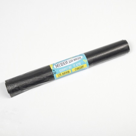 Garbage bags in the roll "Upak Land" 120 l, black, PVD, thickness 20 μm, 68 x 106 cm. 10 pcs.