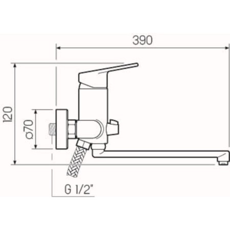 Bath mixer RMS SL132-006E, single-leaf, swivel spout, with shower set, chrome 431890-1