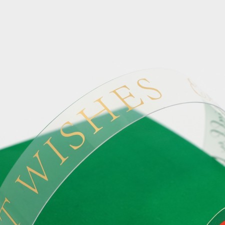 Folding box with a New Year's green window 10 x 10 x 12 cm-2