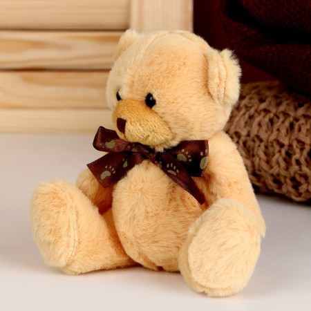 Soft toy "Tender Bear", bow, traces, color mix-2