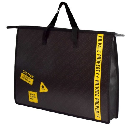 Folder for drawings and drawings A3, 450 x 330 x 90 mm, with handles, plastic, lightning from above, Phoenix "Private Property"
