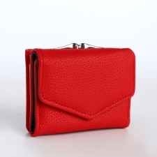 Women's wallet on the button, red color