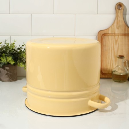 Cylindrical pan, 9 l, induction, without decor, beige color-2
