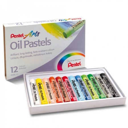 Oil pastel, 12 colors, Pentel, 8/60 mm, in cardboard-9