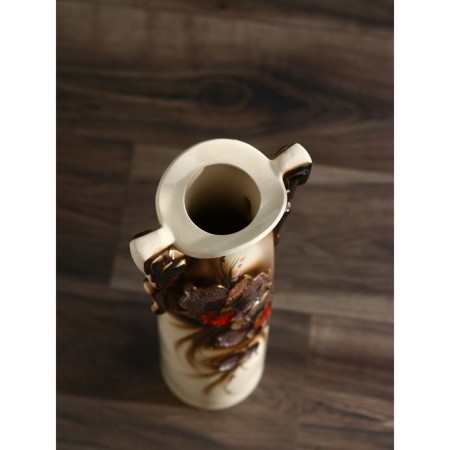 Ceramic vase "Sakura", floor, white, flowers mix, 53 cm-4