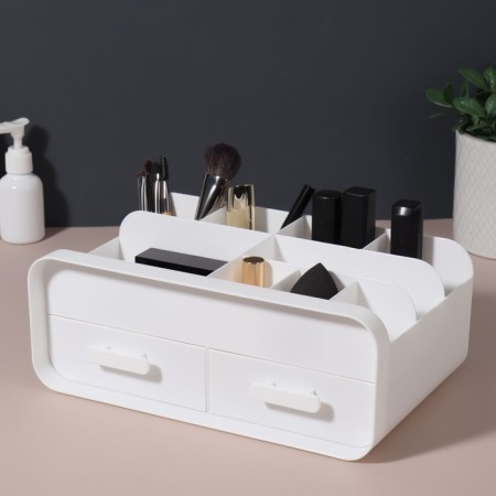 Organizer for storage, 9 sections, 26 × 16.5 × 10 cm, white color-1