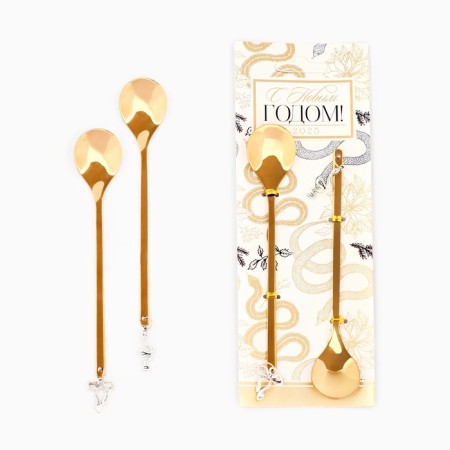 Gift set of spoons with suspensions “Happy New Year 2025!”, 2 pcs., 14.8 x 2.7 cm-1