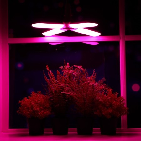 LED phytolamp, E27, 32 W, IP 20, 220 V, four -petal, folding, multi -pointral 7