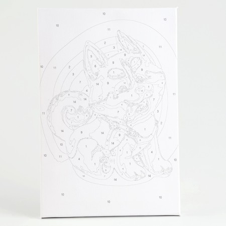 Picture on numbers on canvas with a subframe "Puppy Husky", 30x20 cm-2