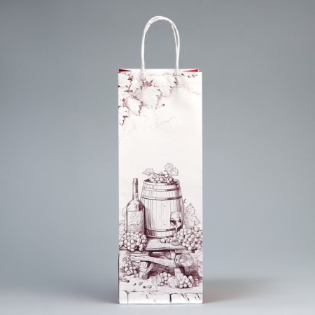 Gift package for a bottle, packaging, “gift for you”, white craft, 13 x 36 x 10 cm-3
