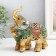 Polystone souvenir "Elephant with an elephant - Red -green ass with rubies" 13.5x8.5x15.5 cm