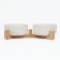 Double ceramic bowls on a stand of 2 x 450 ml 28.5 x 15.5 x 7 cm, marble