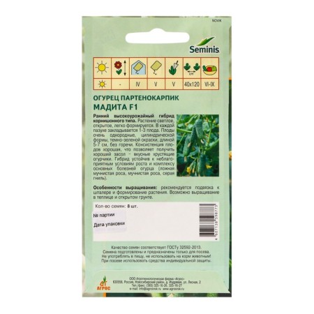 Cucumber seeds "Madita" F1 8pcs* Seminis-1