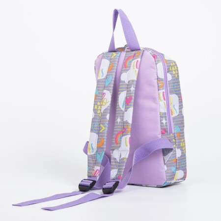 Baby backpack on lightning, gray/lilac color-1