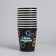 A one -time paper glass "Happy birthday" neon balls, 250 ml