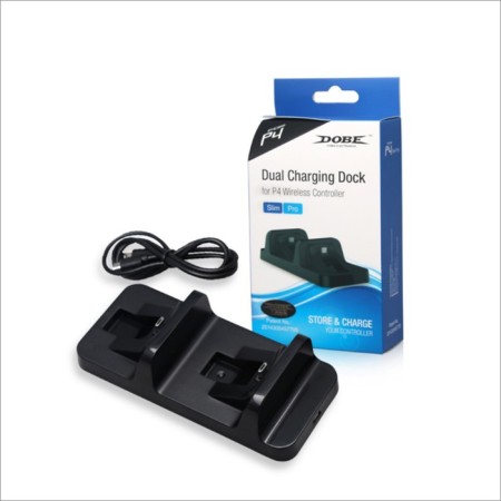 Charger station for 2 gamepads PS4 PRO/SLIM, Dobe TP4-002, Dual Changing DOC, Black-4