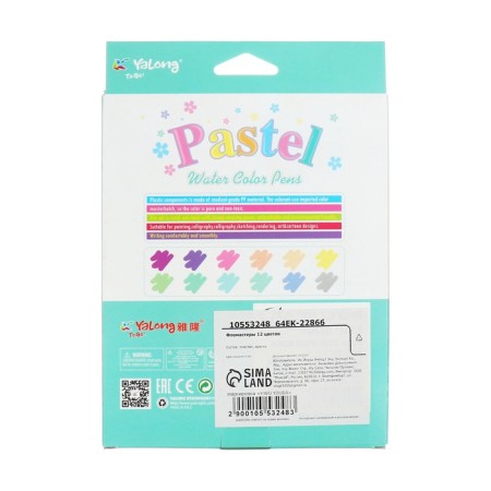 Flomast 12 flowers pastel, the case is triangular, with a bullet -shaped tip, in a cardboard box-10