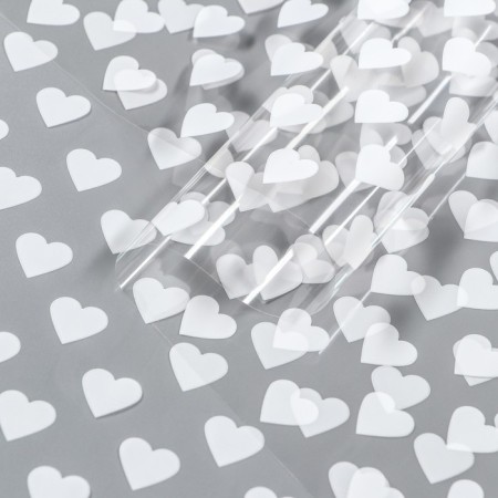 Film Color "Hearts", white, 0.7 x 7.6 m, 40 μm, 200 grams