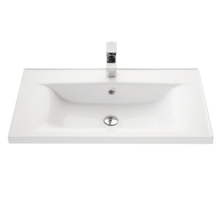 Marble shell Aquaton Iris, 80 cm, white color-1