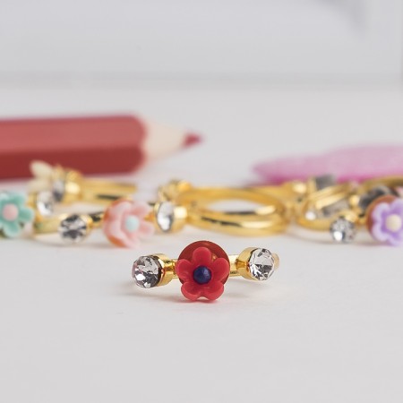 Children's ring "flowers" mini, color mix