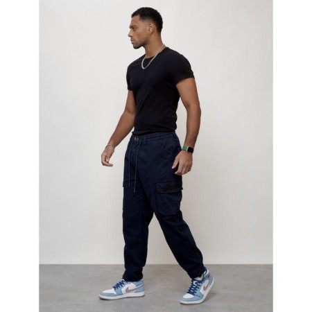 Cargo jeans men, size 44-46, dark blue color-9