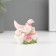 Polystone pigeons on a book in a pink wreath 4*6 cm