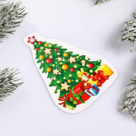 Schildik for a gift New Year "Christmas tree", 6 x 8 cm, new year-2