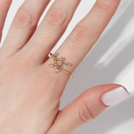 Ring "Branches" trend, color gold, dimensionless-1