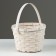 Wicker basket, d17 x 12 x 22 cm, white, bamboo