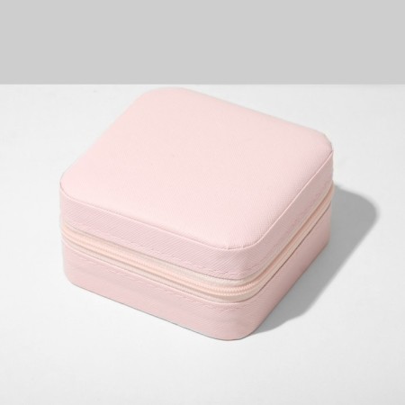 Organizer for storing jewelry "Portable box", 10.5 × 10.5 × 5 cm, pink color-2