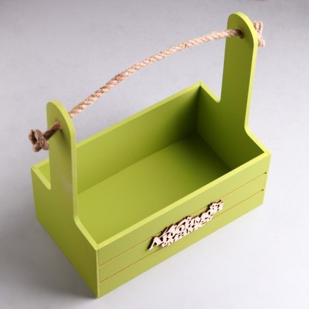 Box - wooden Kashpo 25x15x30 "Beloved Mom" ​​pistachio-2
